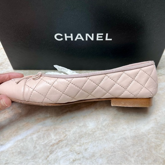 CHANEL Ballet flats Sz.39 Beige/Blush w/Box, shoe bags, docs. - Picture 8 of 16